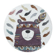 Round Children's Floor Rug - Fleurtje Bear Purple