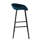 Velvet Bar Stool - Dark Blue