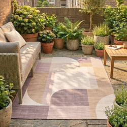 Abstract Outdoor Rug - Groovy Shapes Pastel