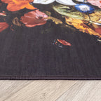 Floral Rug - Florine Black/Orange