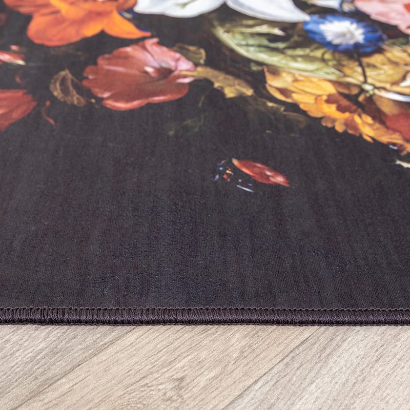 Floral Rug - Florine Black/Orange