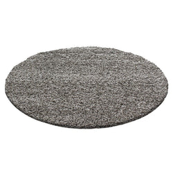 Round High Pile Floor Rug - Life Taupe
