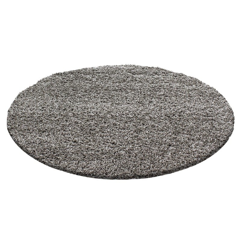 Round High Pile Floor Rug - Life Taupe