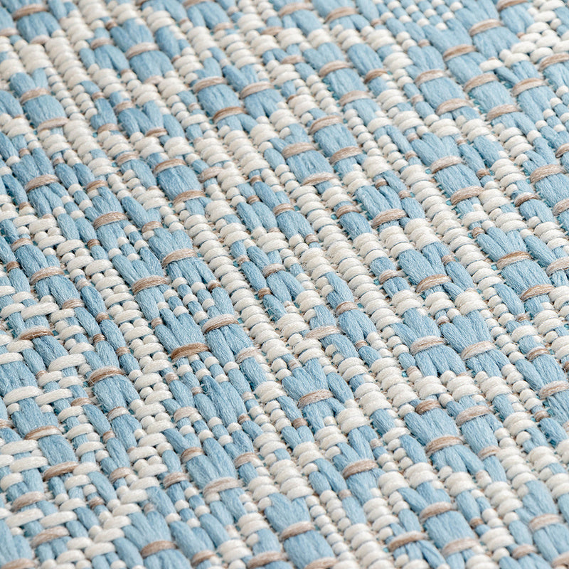 Round Outdoor Rug - Summer Azteca Light Blue