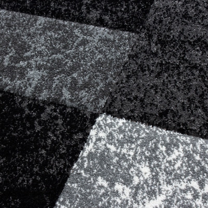 Modern floor rug - Tetris Black 1330