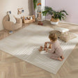 Foam puzzle mat - Alfie XL Stripes Grey/Beige