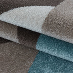 Retro floor rug - Stencil Box Blue/Brown