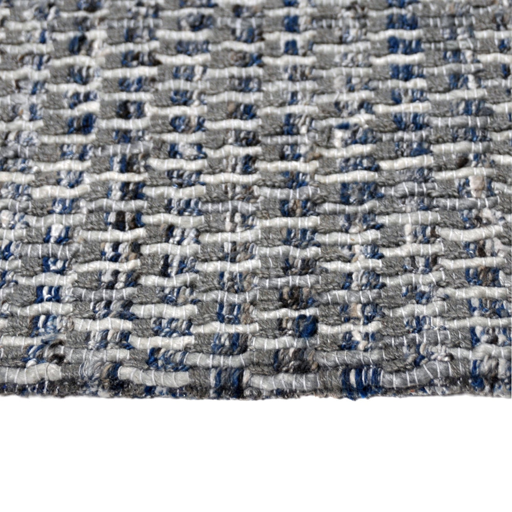 Flat woven floor rug - Henri Blue