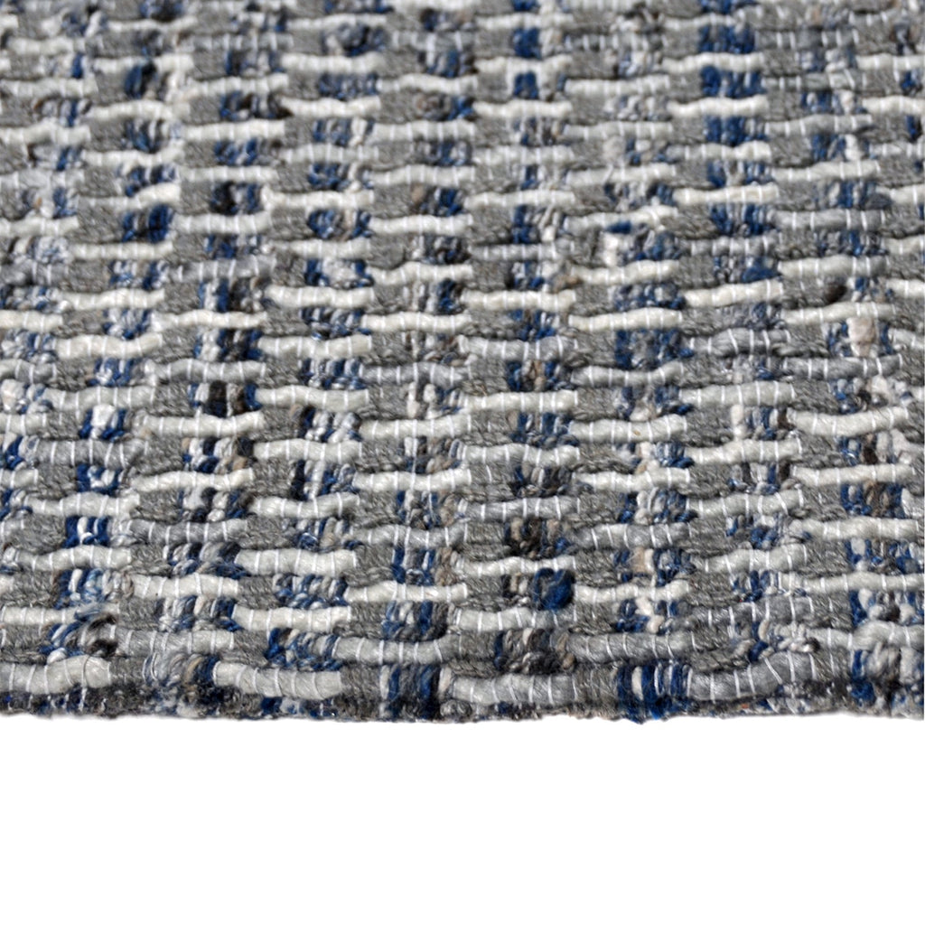 Flat woven floor rug - Henri Blue