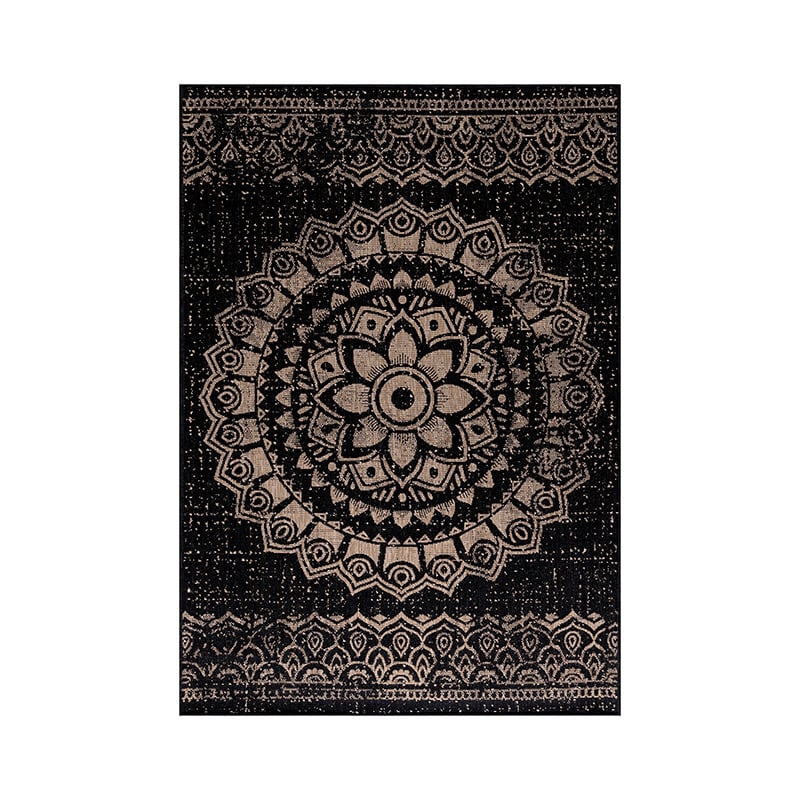 Vintage outdoor rug - Sunara Mandala Black