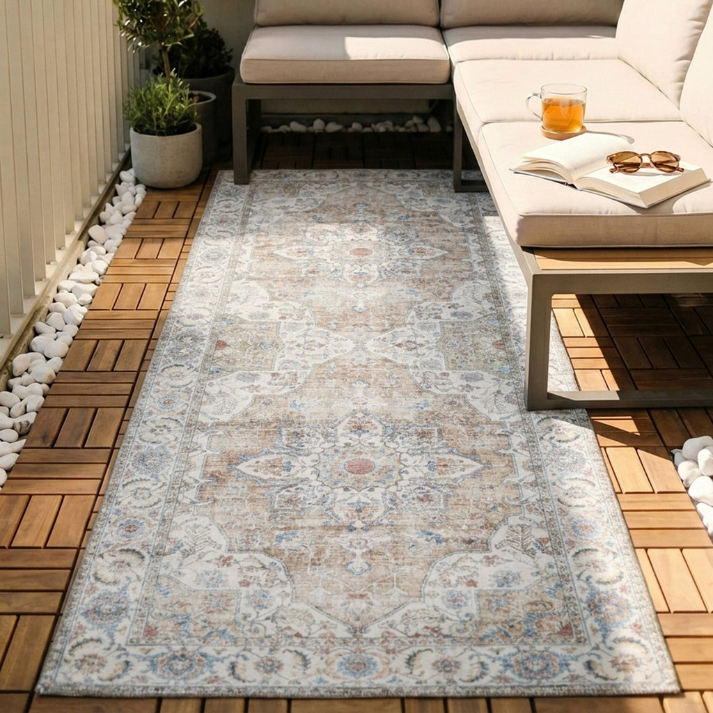 Washable Runner - Domingo Mandala Beige