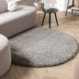 Round shaggy rug - Yves Light Grey