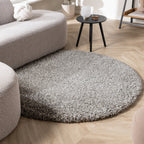 Round shaggy rug - Yves Light Grey