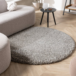 Round shaggy rug - Yves Light Grey