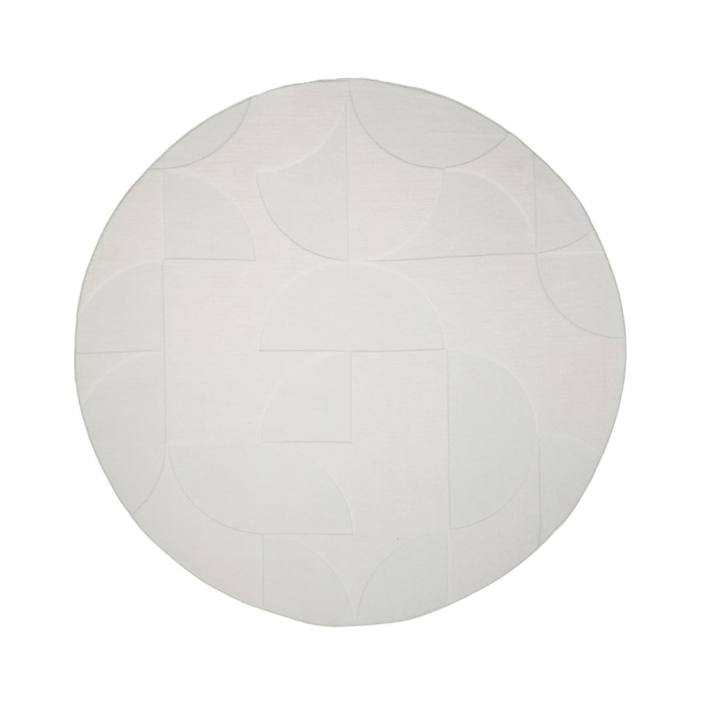 Round Scandinavian Rug - Charm Circles White