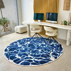 Round abstract floor rug - Swim Surf 9351