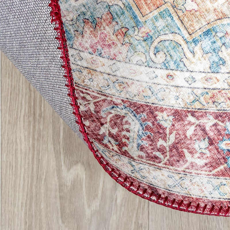 Round Vintage Rug - Azara Red