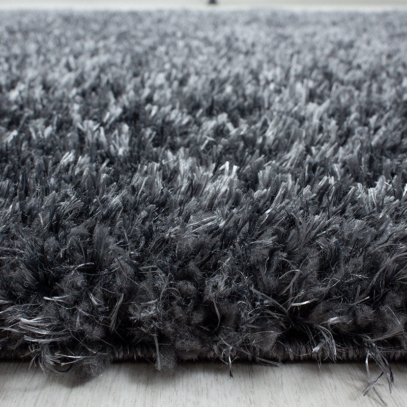 Round high-pile floor rug - Blushy Dark Grey