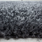 Round high-pile floor rug - Blushy Dark Grey