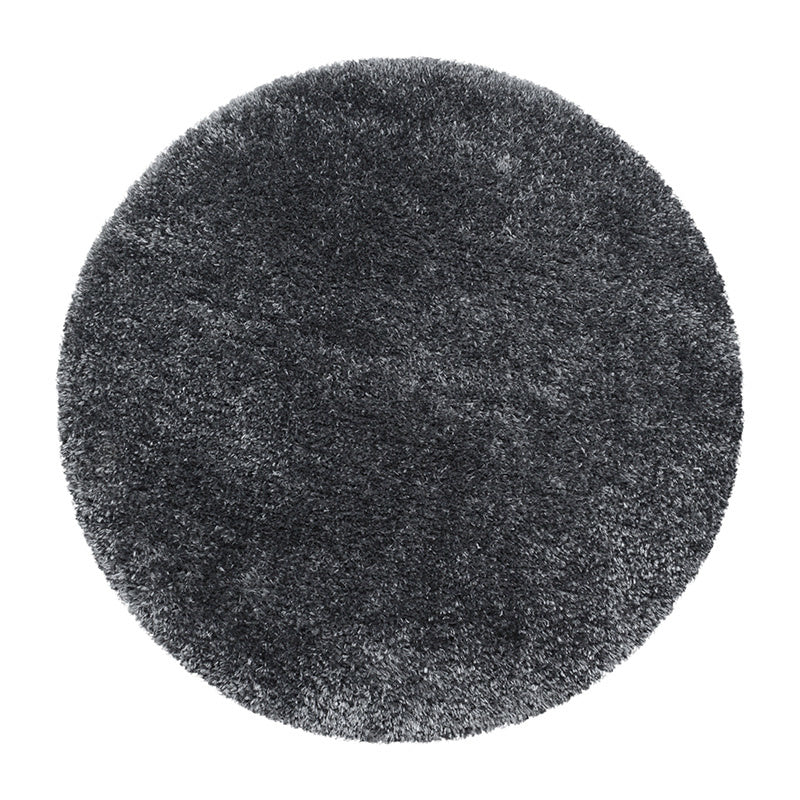 Round high-pile floor rug - Blushy Dark Grey
