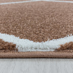 Low-pile floor rug - Smoothly Lines Brown/White