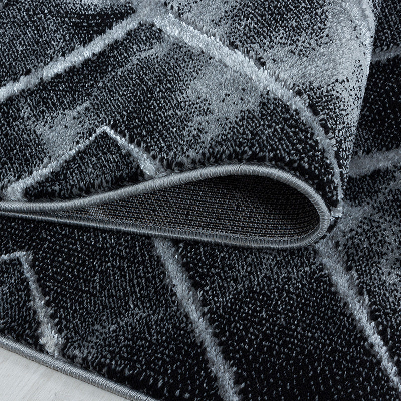 Modern Floor Rug - Marble Square Anthracite/Silver