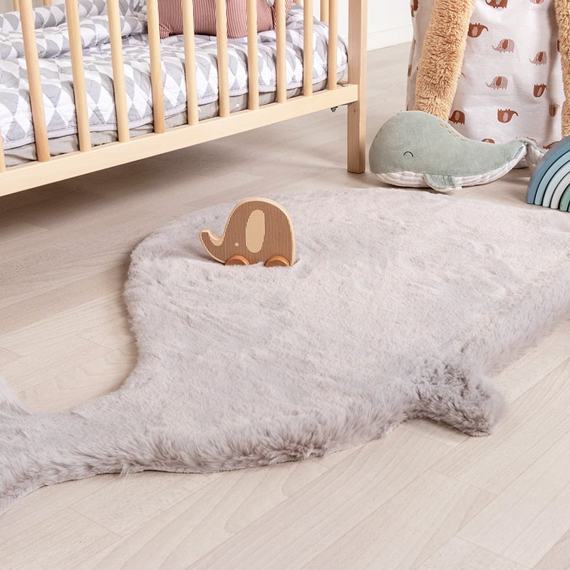 Kids Rug - Huggy Whale Grey