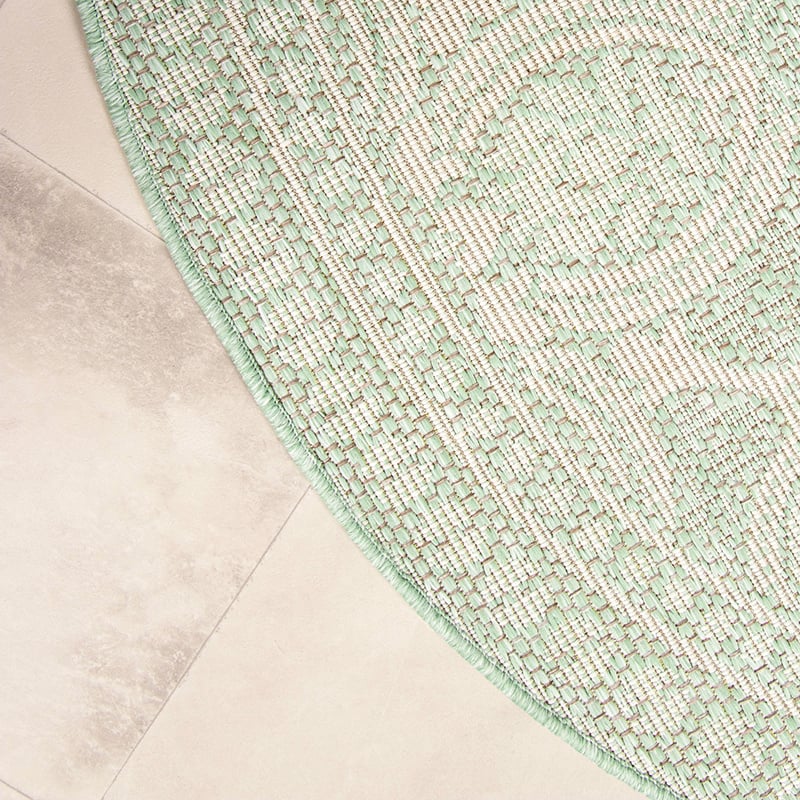 Round Outdoor Rug - Summer Oriental Mint