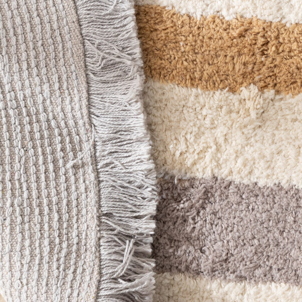 Round washable kids rug - Milo Grey