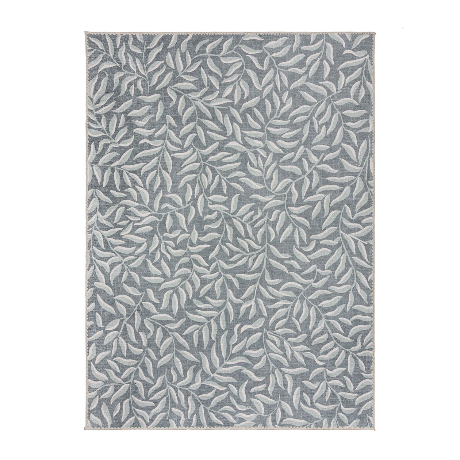 Washable floor rug - Reido Leaves Green