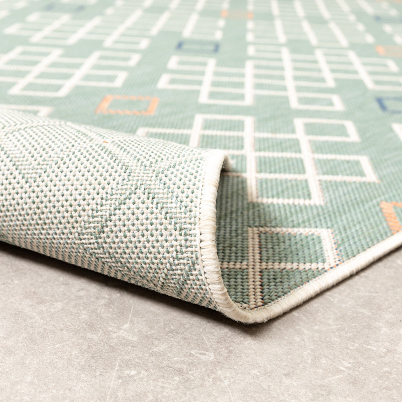 Modern Outdoor Rug - Playa Geo Green