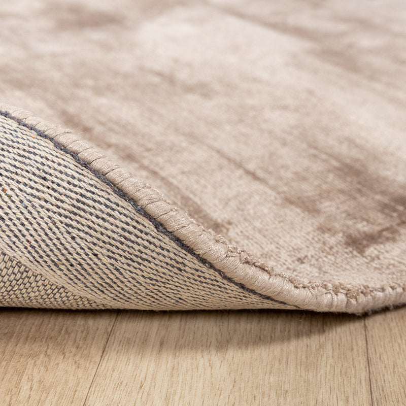 Round Viscose Rug - Pearl Taupe