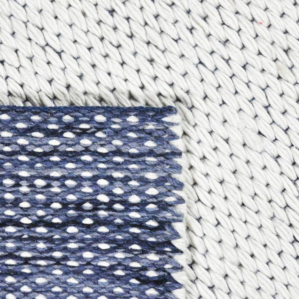 Double-sided wool rug - Toulon Blue/White