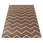 Low-pile floor rug - Smoothly Weave Brown/White
