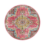 Round oriental rug - Leyla Medallion Multicolor