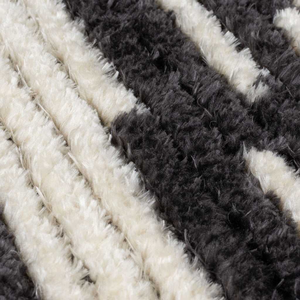 Berber floor rug - Lino Black/White