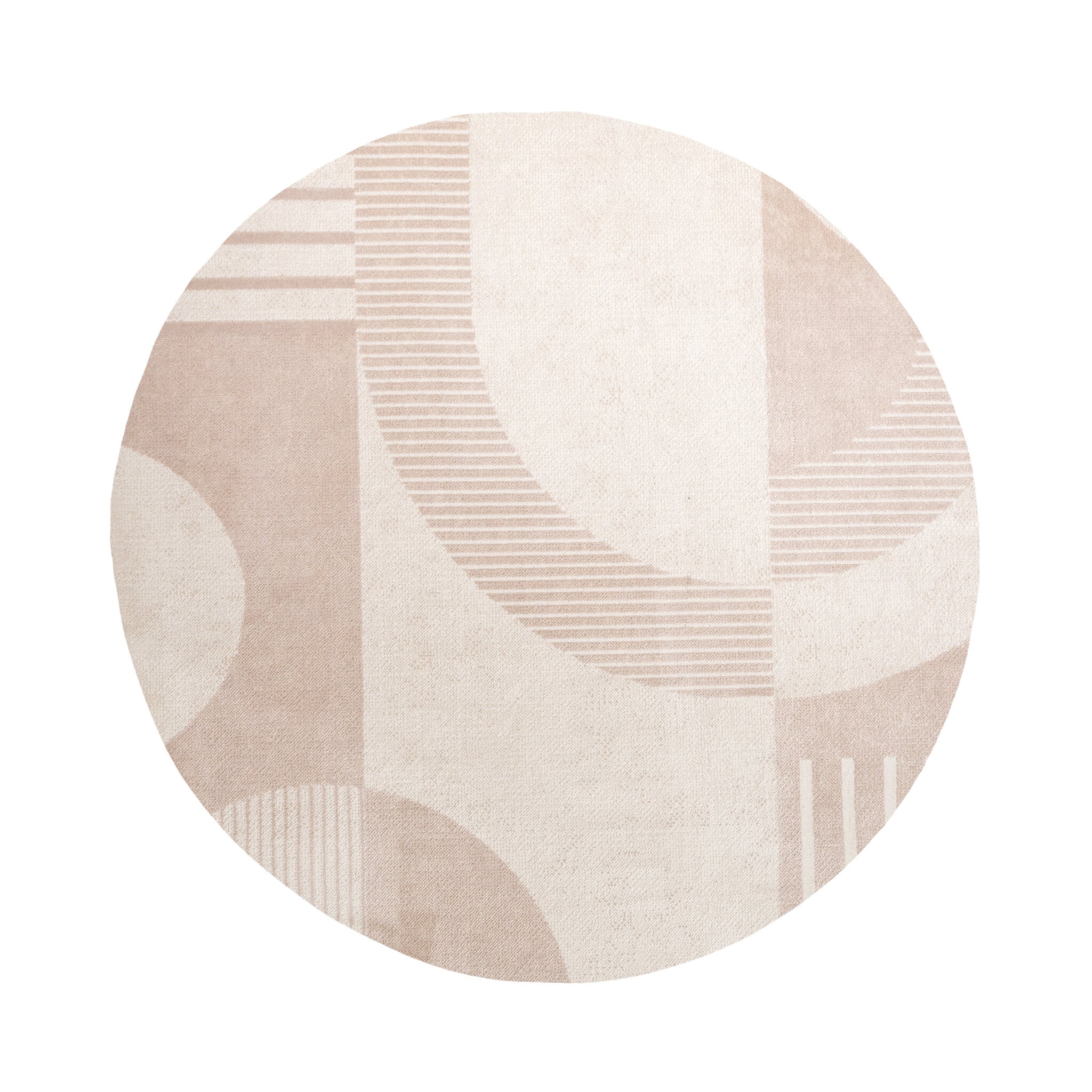 Round Japandi Rug - Aurora Shapes Beige