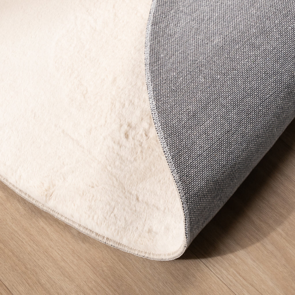 Round Low-Pile Rug - Cozy Cream