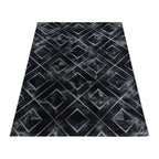 Modern Floor Rug - Marble Square Anthracite/Silver