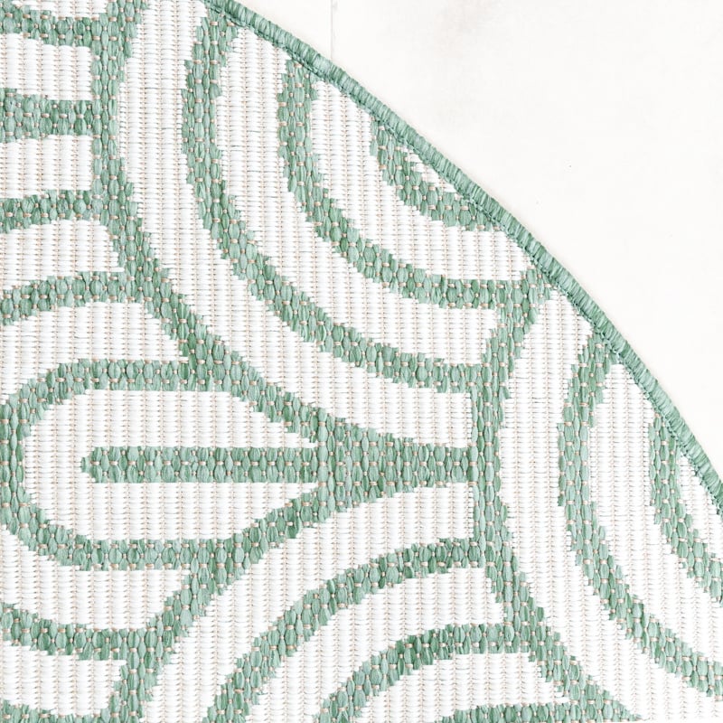 Round Outdoor Rug - Summer Arch Green