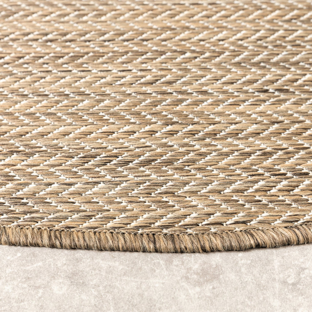 Round Outdoor Rug - Malta Arrow Natural