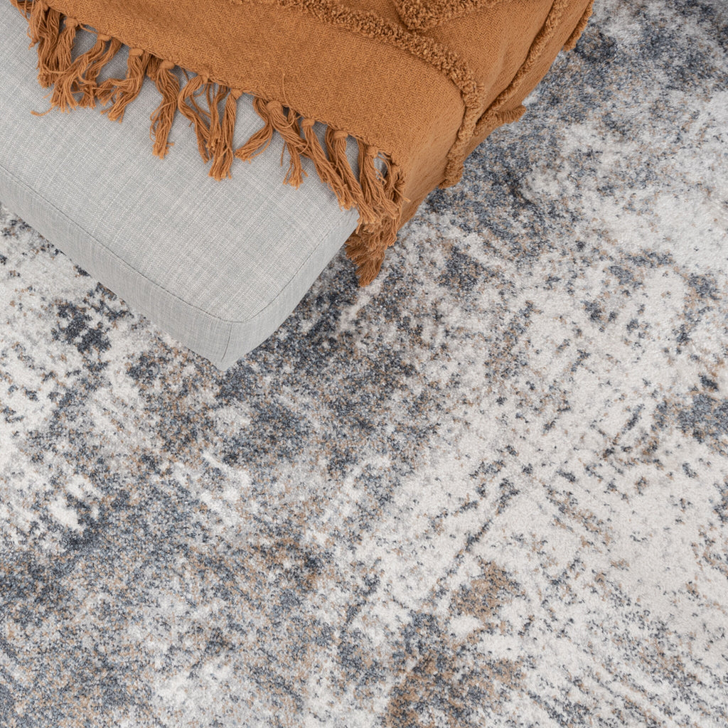 Round washable rug - Misha Grunge Cream/Grey