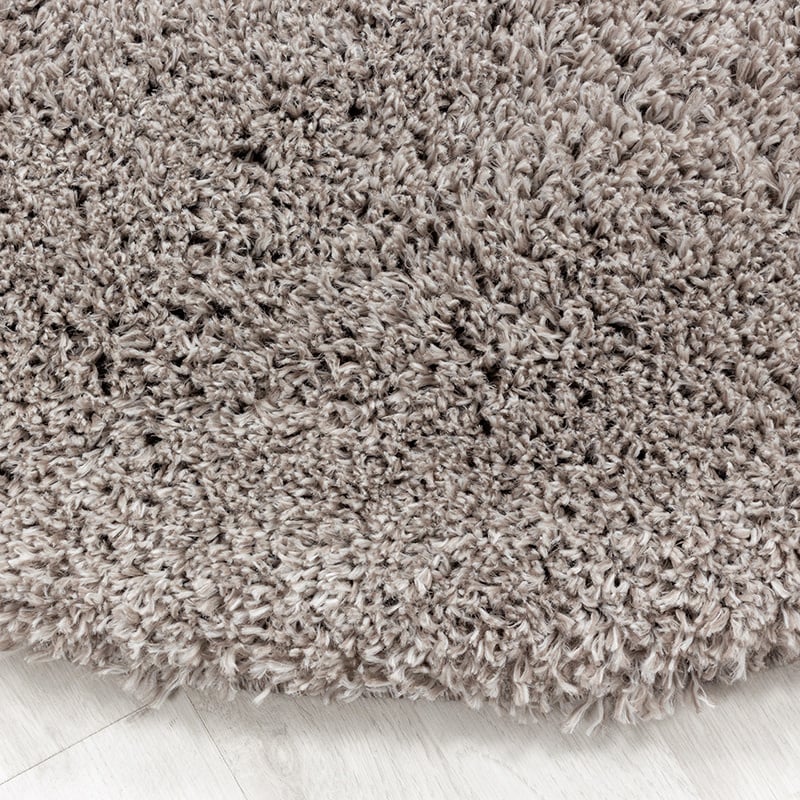 Round High Pile Rug - Fuzzy Beige