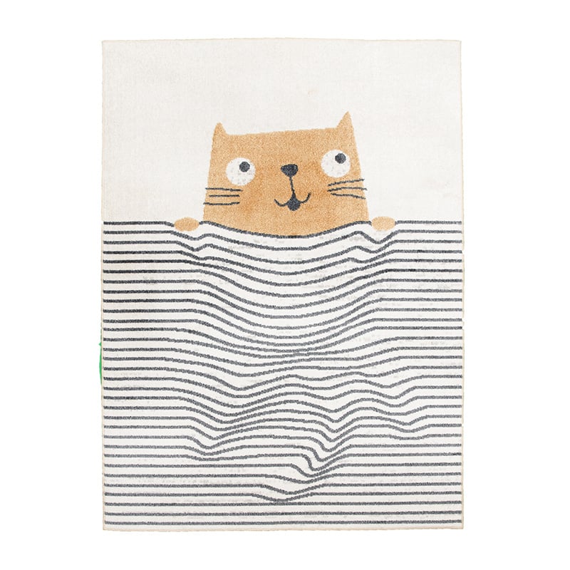 Washable Kids Rug - Ravi Cat Multicolour