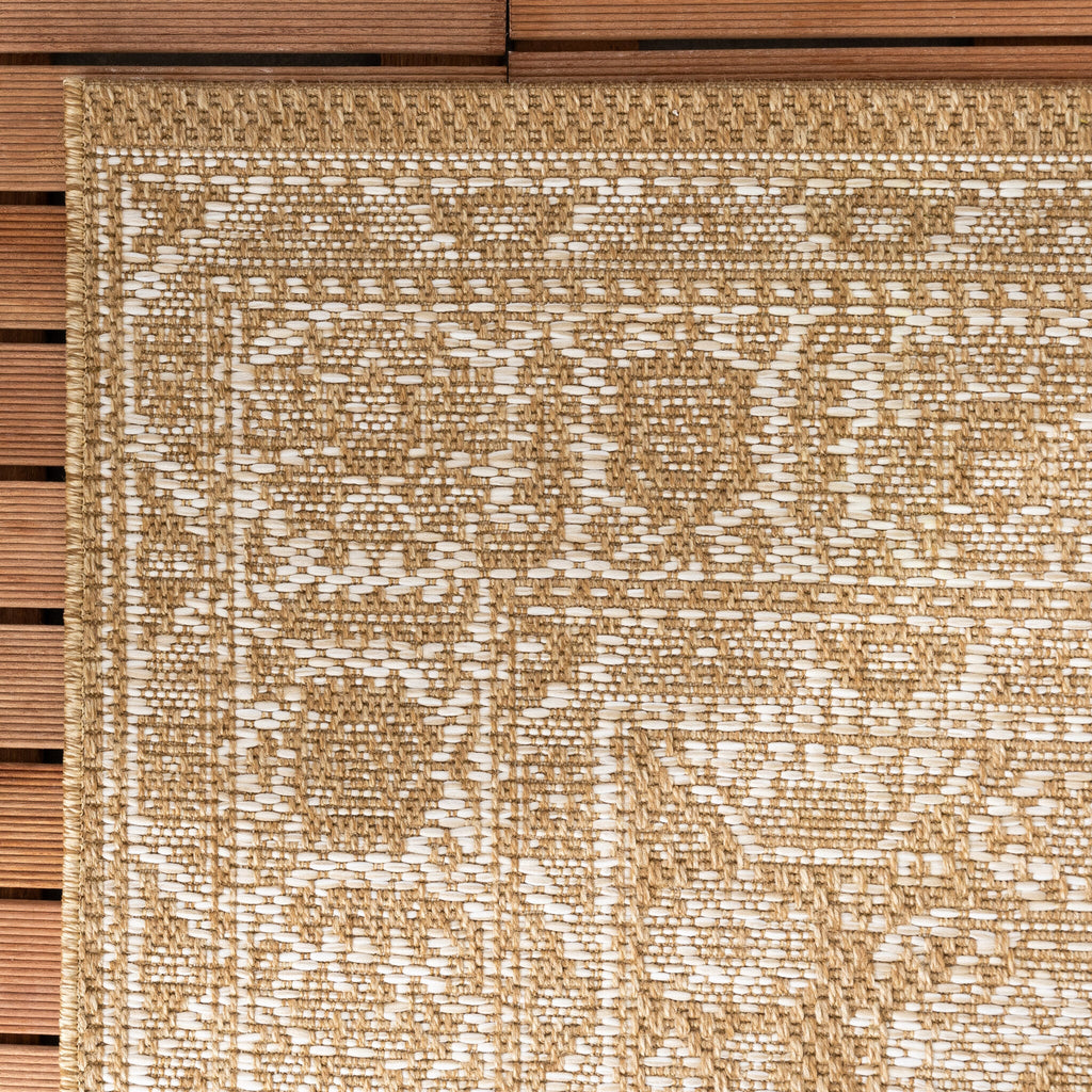 Jute Outdoor Rug - Daisy Medaillon White