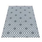 Modern floor rug - Streaky Square Grey/White