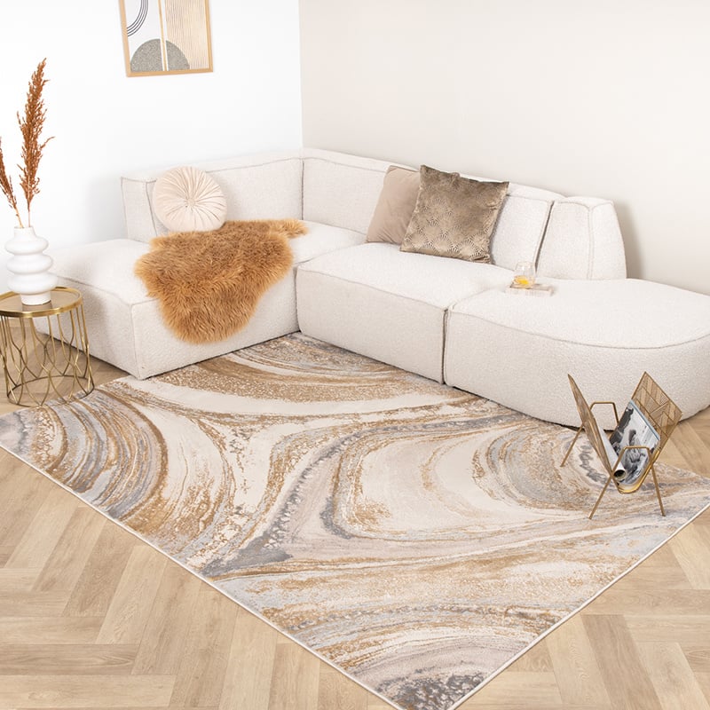 Marble Rug - Leonore Noce Cream/Brown