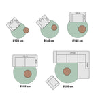 Round Scandinavian floor rug - Pitea Diamond Grey