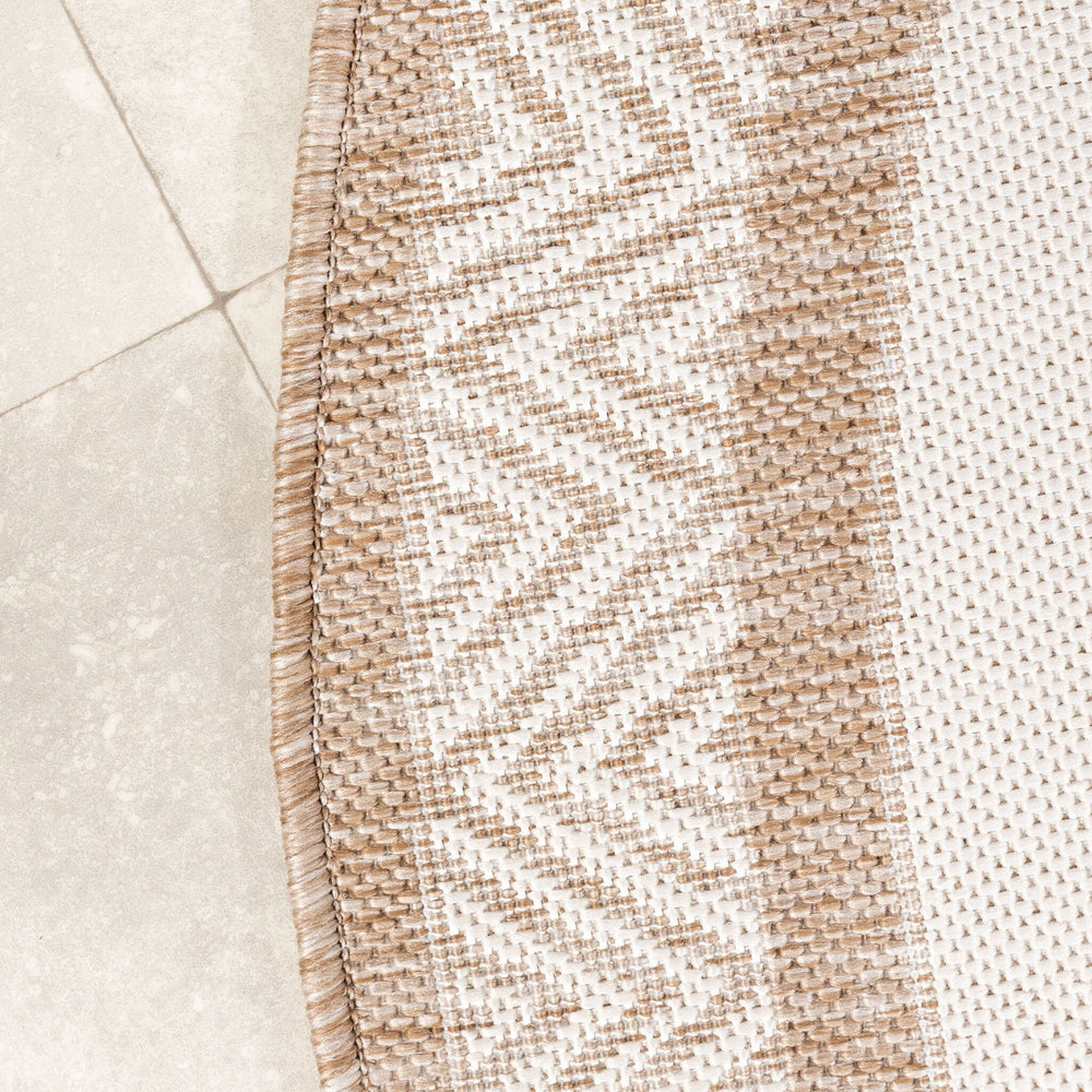 Round Jute Outdoor Rug – Nusa Medallion Beige/Cream