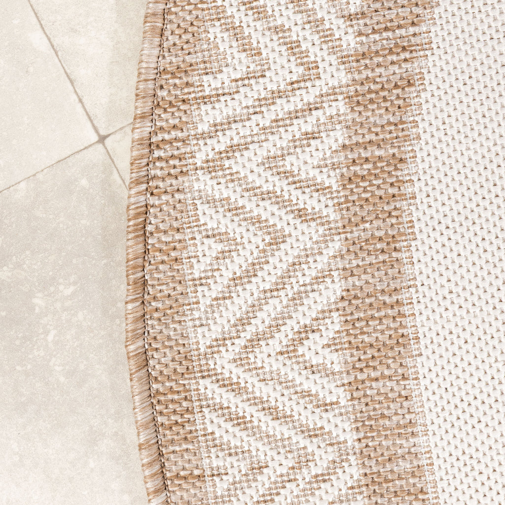 Round Jute Outdoor Rug – Nusa Medallion Beige/Cream